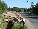 Verkehrsinsel im Bau